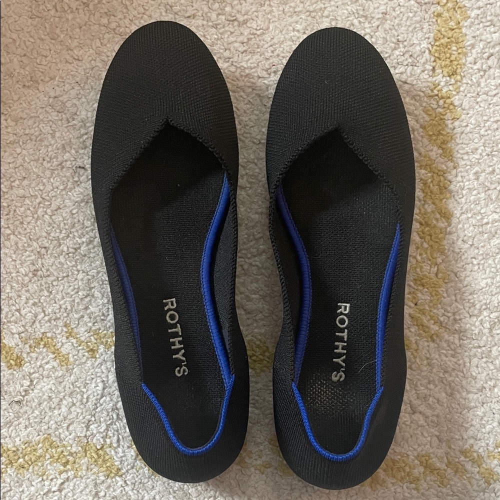 Rothy's Women's Black The Flat slip-on shoes - Picture 2 of 4